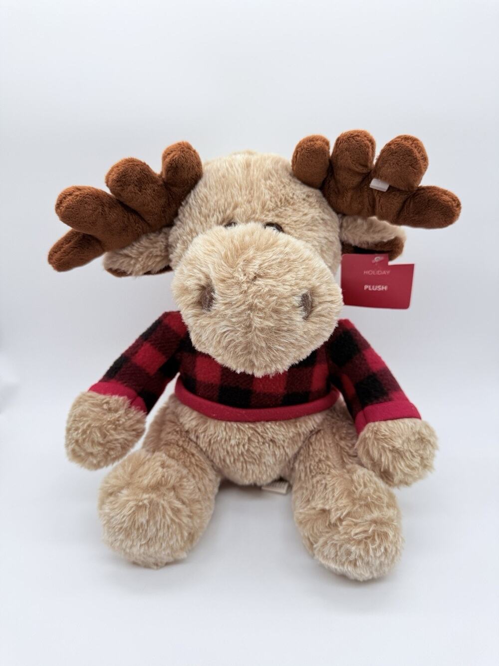 Joann Fabrics 11” Moose Plush Stuffed Animal Red Buffalo Check Shirt 2021